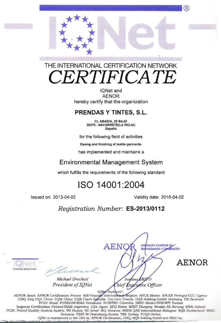 Certificado Ambiental ISO 14001:2004